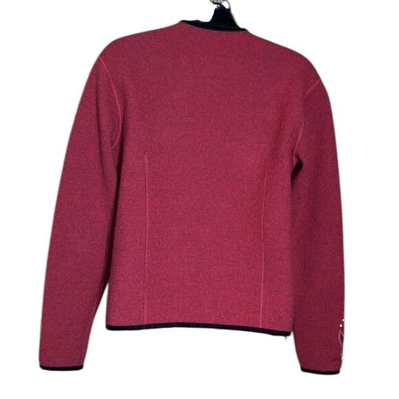 Icelandic design women’s small boiled wool cardigan sweater embroidered - Picture 4 of 6